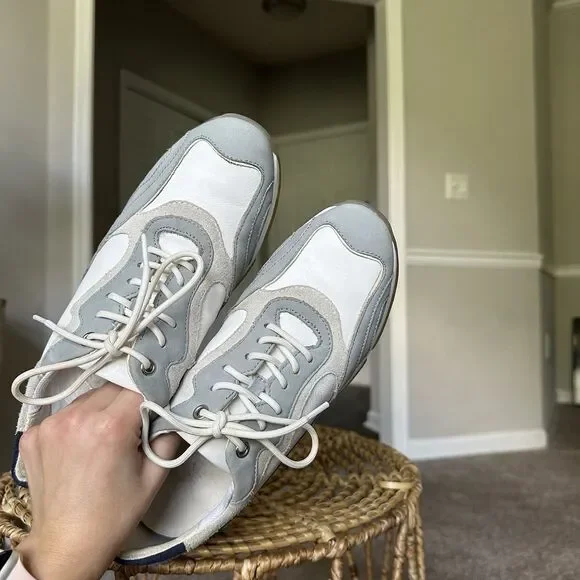 GEOX Kirya Sneaker Sage Leather Women’s US 10 $160 Chunky Trainer Shoes White - Picture 8 of 11